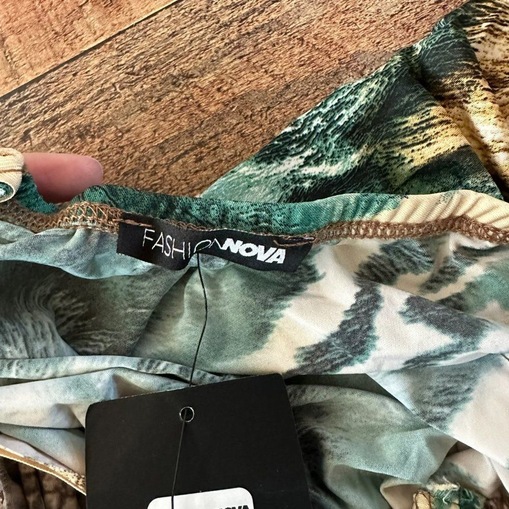 Fashion Nova Be Down For Me Mini Dress Cold Shoulder Animal Print Belly Cut out - Picture 6 of 7